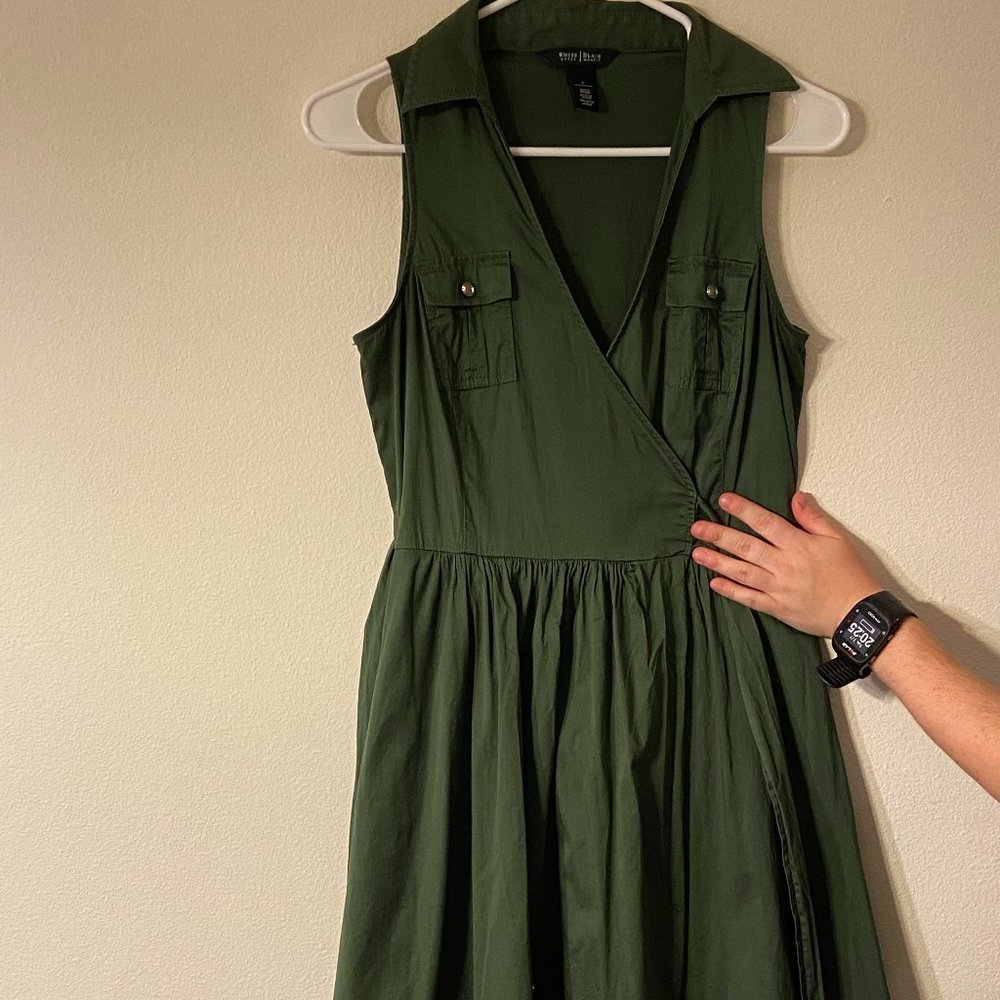 White House Black Market Collared Wrap Dress